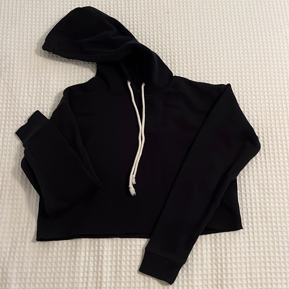 2 CROP Hoodie Sweatshirts Black & Gray - Picture 8 of 9